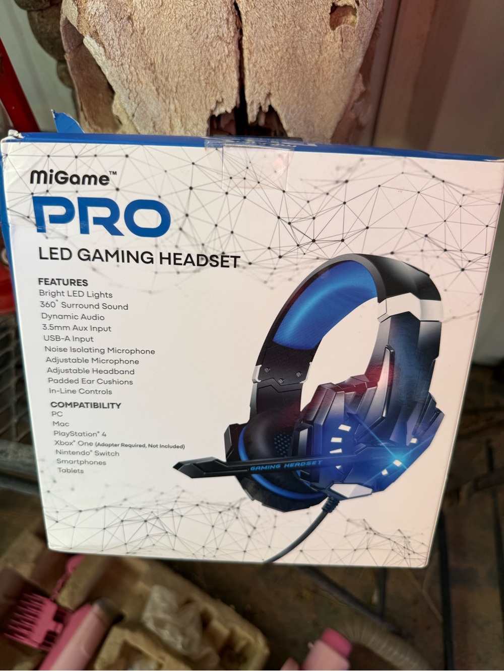 MiGame PRO LED Gaming Headset — Blue and Black